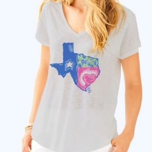 Lilly Pulitzer Gray Lilly Loves Texas Collie Top Size XL